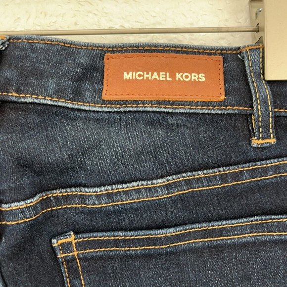 MICHAEL KORS Blue Dark Wash Izzy Cropped Skinny Jeans Size 2 - Picture 4 of 4